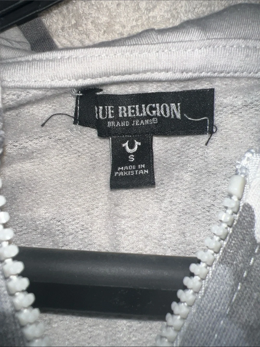 True Religion Kids Gray & Black Camo Zip Hoodie with Gold Logo